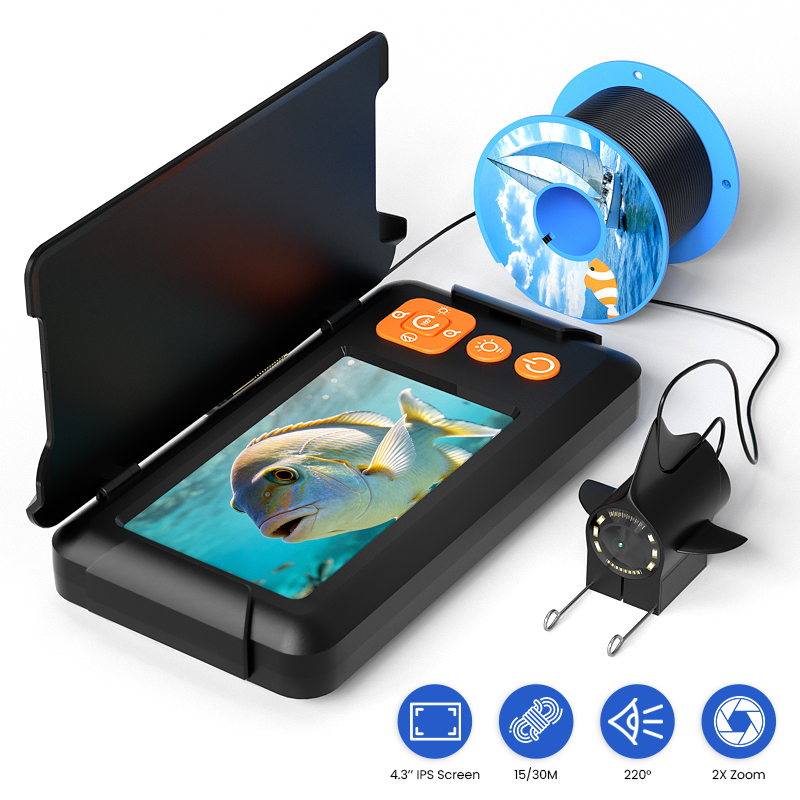 Fish Finder Portable - Tragbarer Fischfinder mit Halterung, visueller Fischfinder